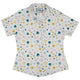 Dinosaur Footprint Tracks White Curvy Button Up Shirt Geek Nerd dinosaur print Simple Patterns women