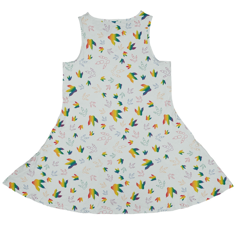 Dinosaur Footprints Rainbow Dress Geek Nerd dinosaur print lx - C Pride Patterns