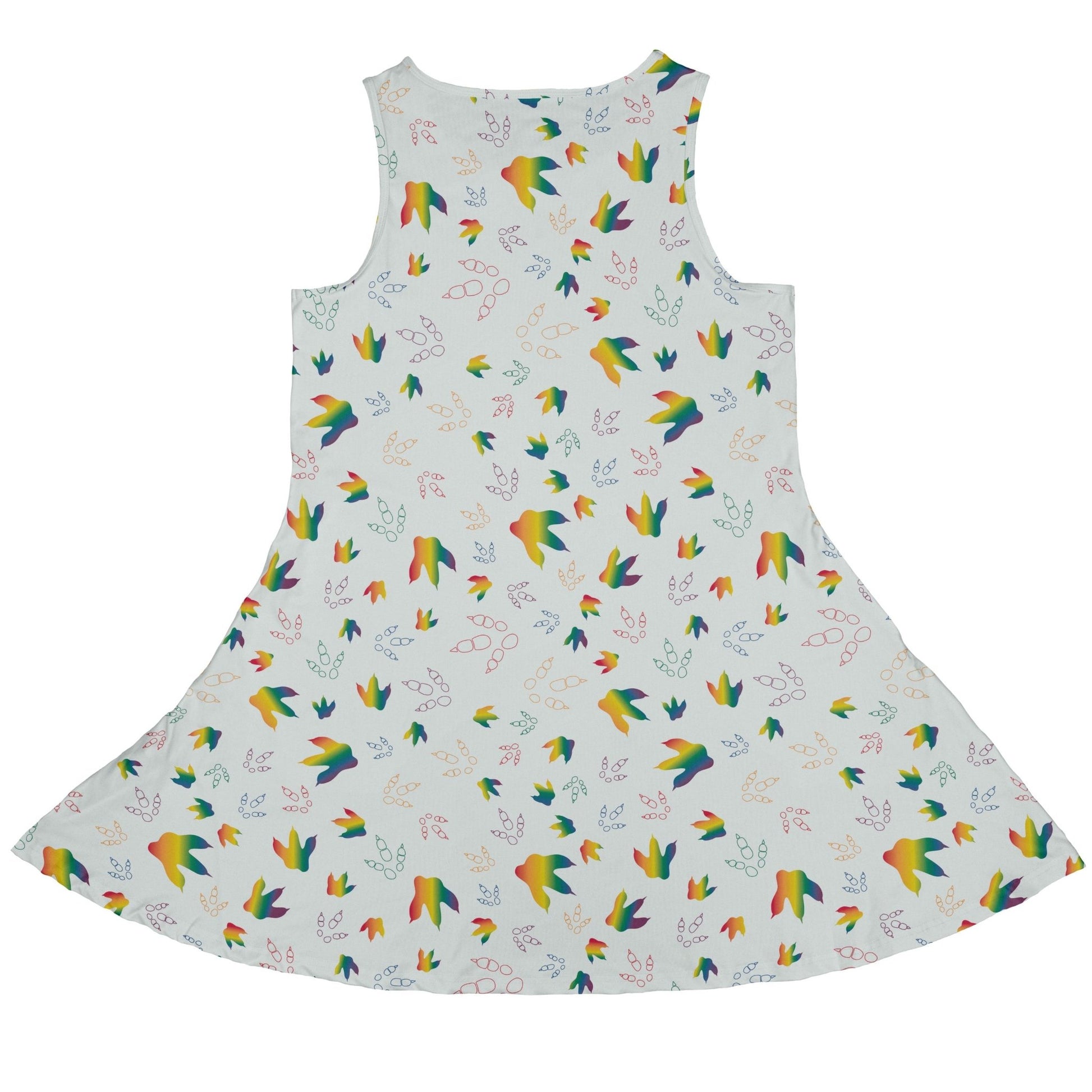 Dinosaur Footprints Rainbow Dress Geek Nerd dinosaur print lx - C Pride Patterns