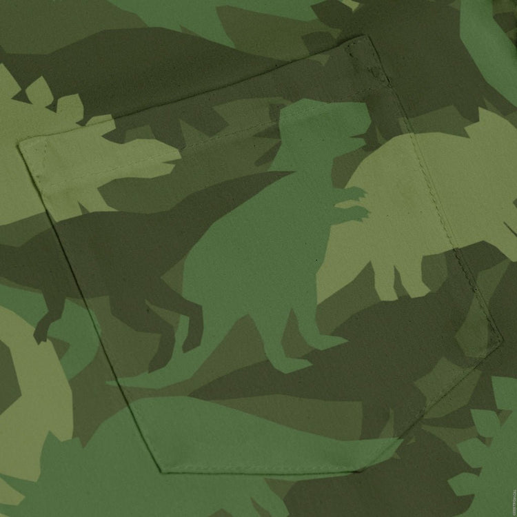Dinosaur Khaki Army Dinosaur Green Long Sleeve Button Up Shirt Geek Nerd adult sizing dinosaur print FLOW DESC WRITING