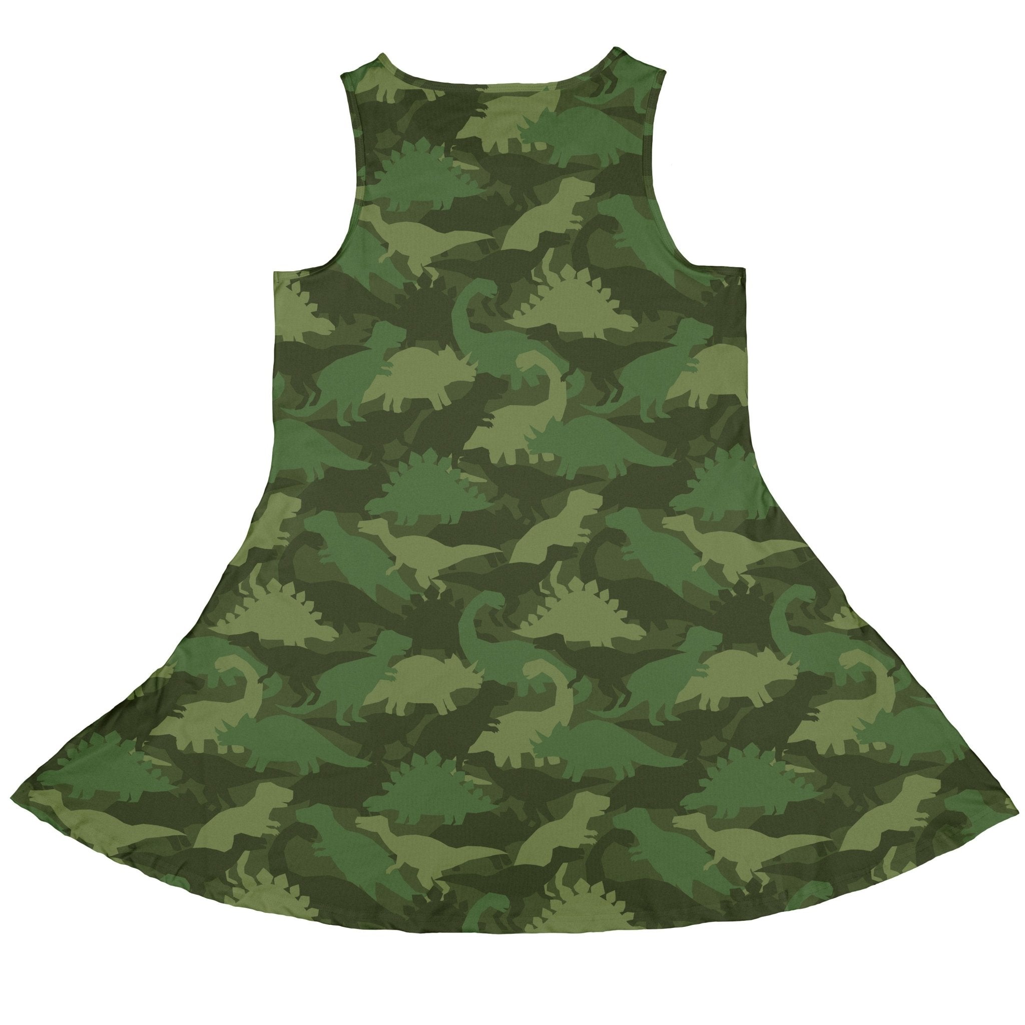 Dinosaur Khaki Army Dinosaur Green Dress Geek Nerd dinosaur print lx - C