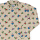 Dinosaur Ornaments Long Sleeve Button Up Shirt Geek Nerd adult sizing christmas print Design by Zirkus Design