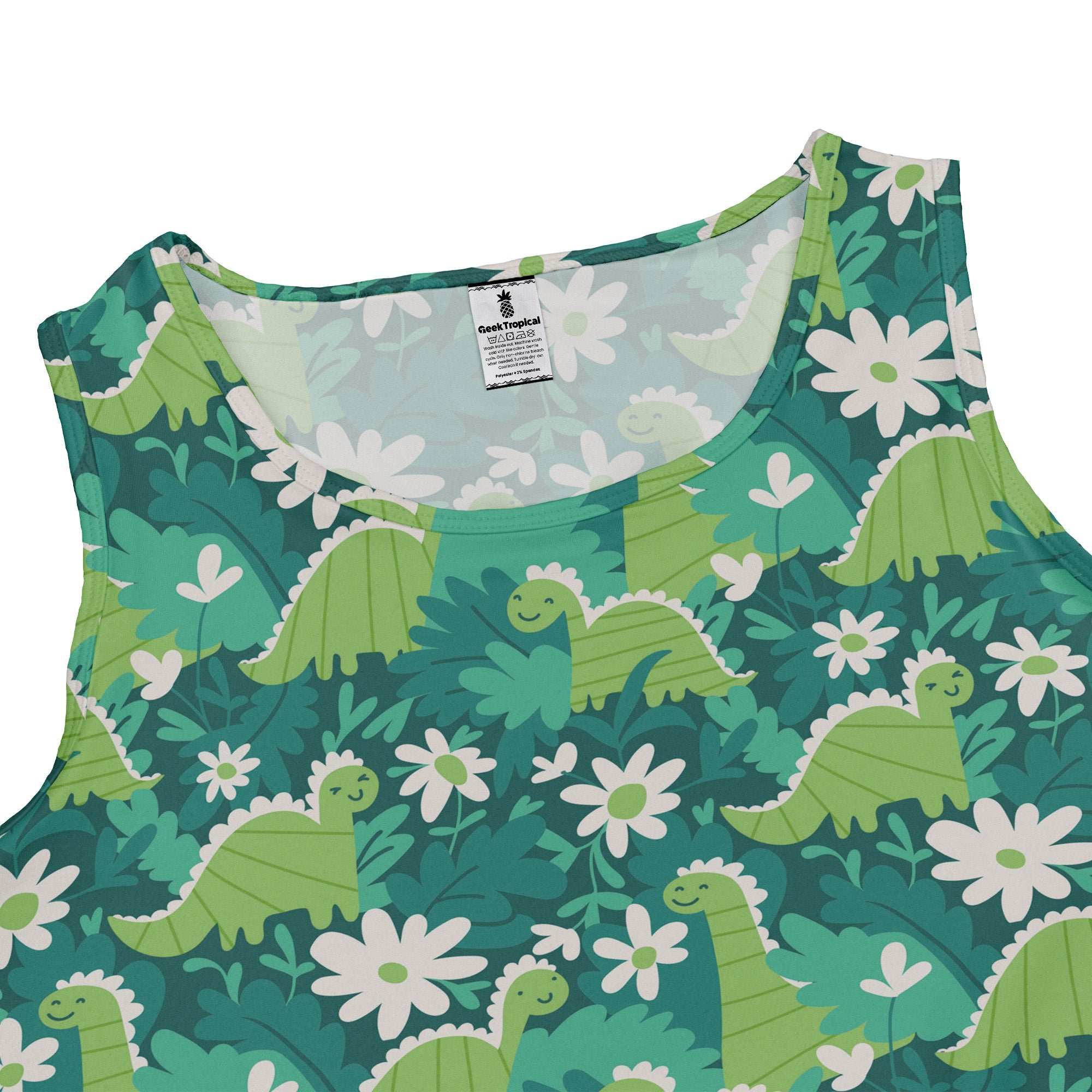 Dinosaur Smiles Flowers And Leaves Dress Geek Nerd dinosaur print lx - C Maximalist Patterns