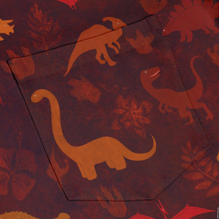 Dinosaur Tropical Sunset Button Up Shirt - adult sizing - Animal Patterns - Designs by Nathan