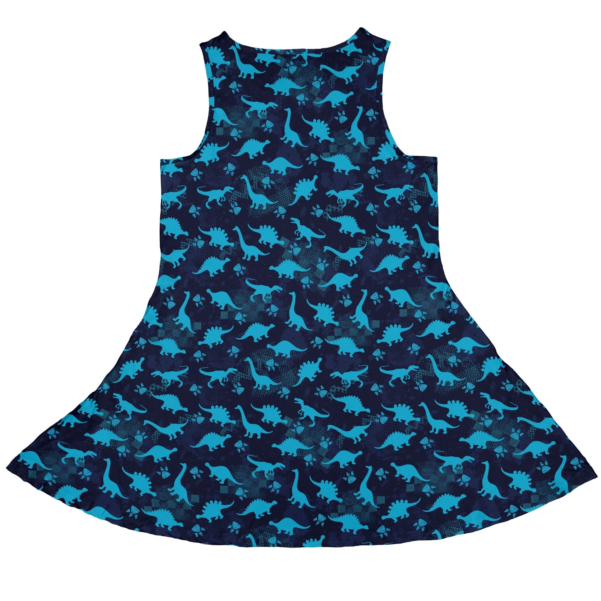 Dinosaur Urban Geometric Blue Dinosaur Dress Geek Nerd dinosaur print lx - C