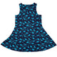 Dinosaur Urban Geometric Blue Dinosaur Dress Geek Nerd dinosaur print lx - C