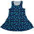 Dinosaur Urban Geometric Blue Dinosaur Dress Geek Nerd dinosaur print lx - C