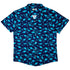 Dinosaur Urban Geometric Blue Dinosaur Button Up Shirt - adult sizing - dinosaur print -