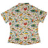 Dinosaur Beach Party Curvy Button Up Shirt Geek Nerd Design by Zirkus Design dinosaur print q225