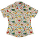 Dinosaur Beach Party Curvy Button Up Shirt Geek Nerd Design by Zirkus Design dinosaur print q225