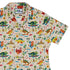 Dinosaur Beach Party Curvy Button Up Shirt Geek Nerd Design by Zirkus Design dinosaur print q225