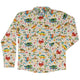 Dinosaur beach party Long Sleeve Button Up Shirt Geek Nerd adult sizing Design by Zirkus Design dinosaur print