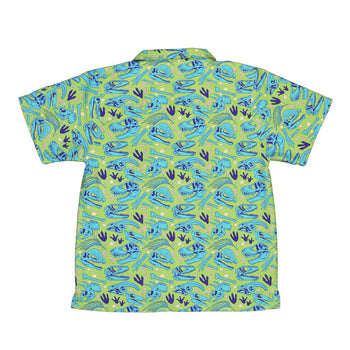 Dinosaur Bone Digs Youth Hawaiian Shirt Geek Nerd Design by Julie Kitzes dinosaur print funny prints
