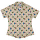 Dinosaur Ornaments Curvy Button Up Shirt Geek Nerd christmas print Design by Zirkus Design dinosaur print