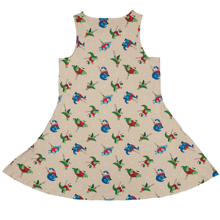 Dinosaur Ornaments Dress Geek Nerd christmas print Design by Zirkus Design dinosaur print