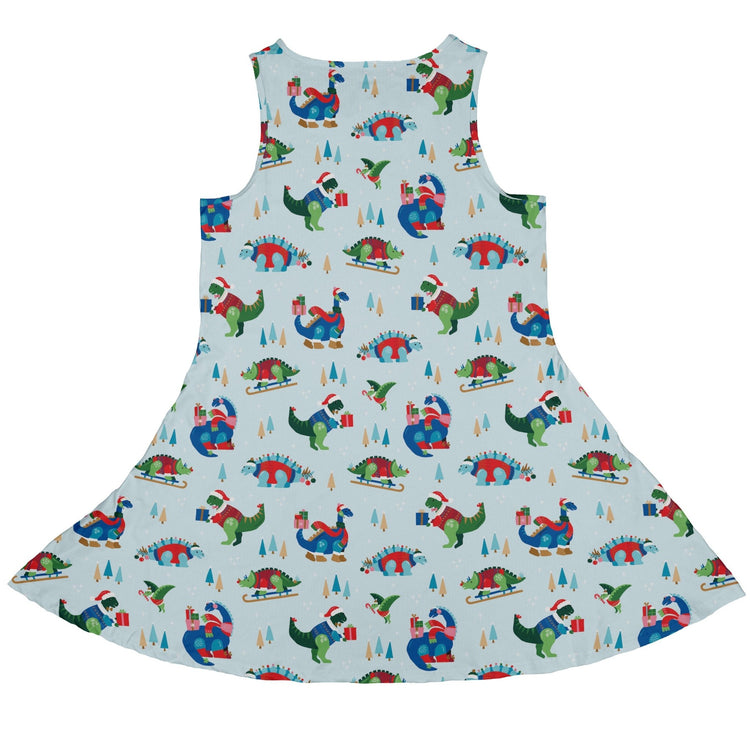 Dinosaur Wonderful Winter Dress Geek Nerd christmas print Design by Zirkus Design dinosaur print