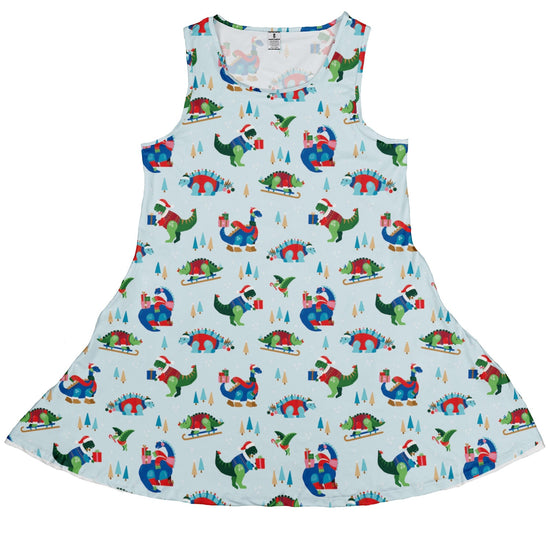 Dinosaur Wonderful Winter Dress Geek Nerd christmas print Design by Zirkus Design dinosaur print