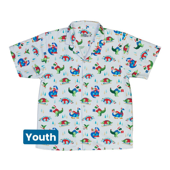 Dinosaur Wonderful Winter Youth Hawaiian Shirt Geek Nerd christmas print Design by Zirkus Design dinosaur print