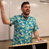 Dinosaur Smiles Flowers and Leaves Button Up Shirt 3