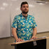 Dinosaur Smiles Flowers and Leaves Button Up Shirt 2