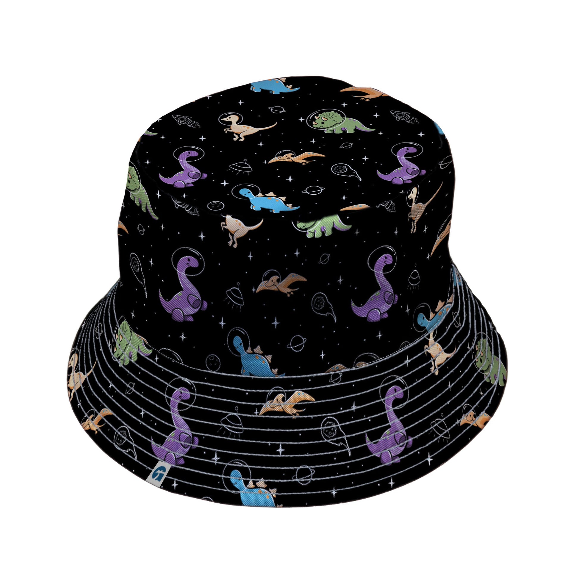Dinostellar Space Dinosaurs Bucket Hat Geek Nerd 0925 Design by Tobe Fonseca dinosaur print