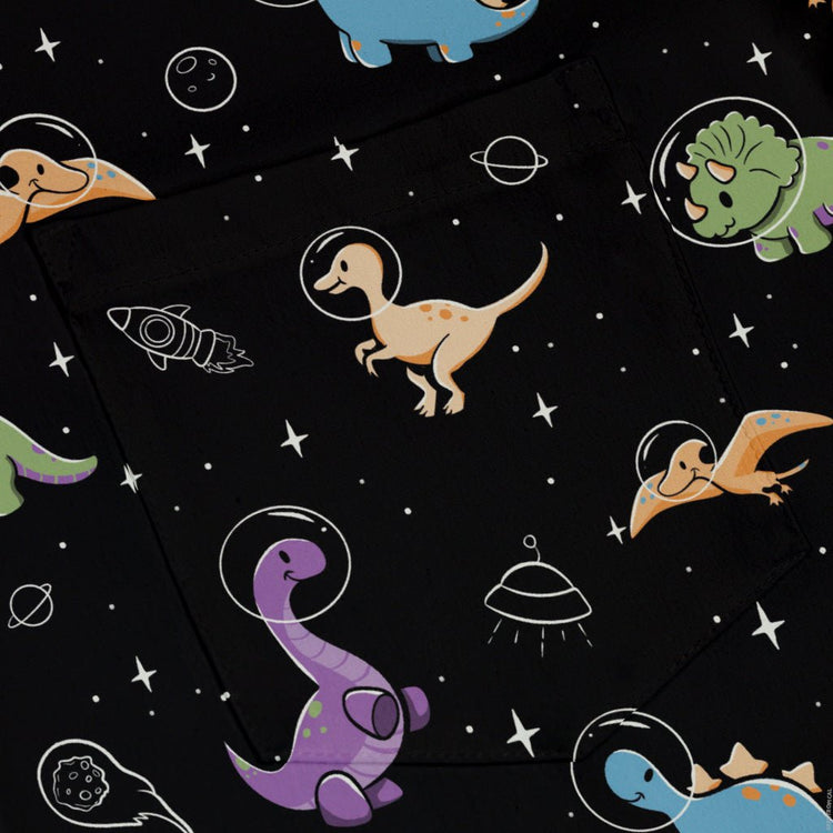Dinostellar Space Dinosaurs Button Up Shirt Geek Nerd 0925 adult sizing All Adult Button Up Shirts