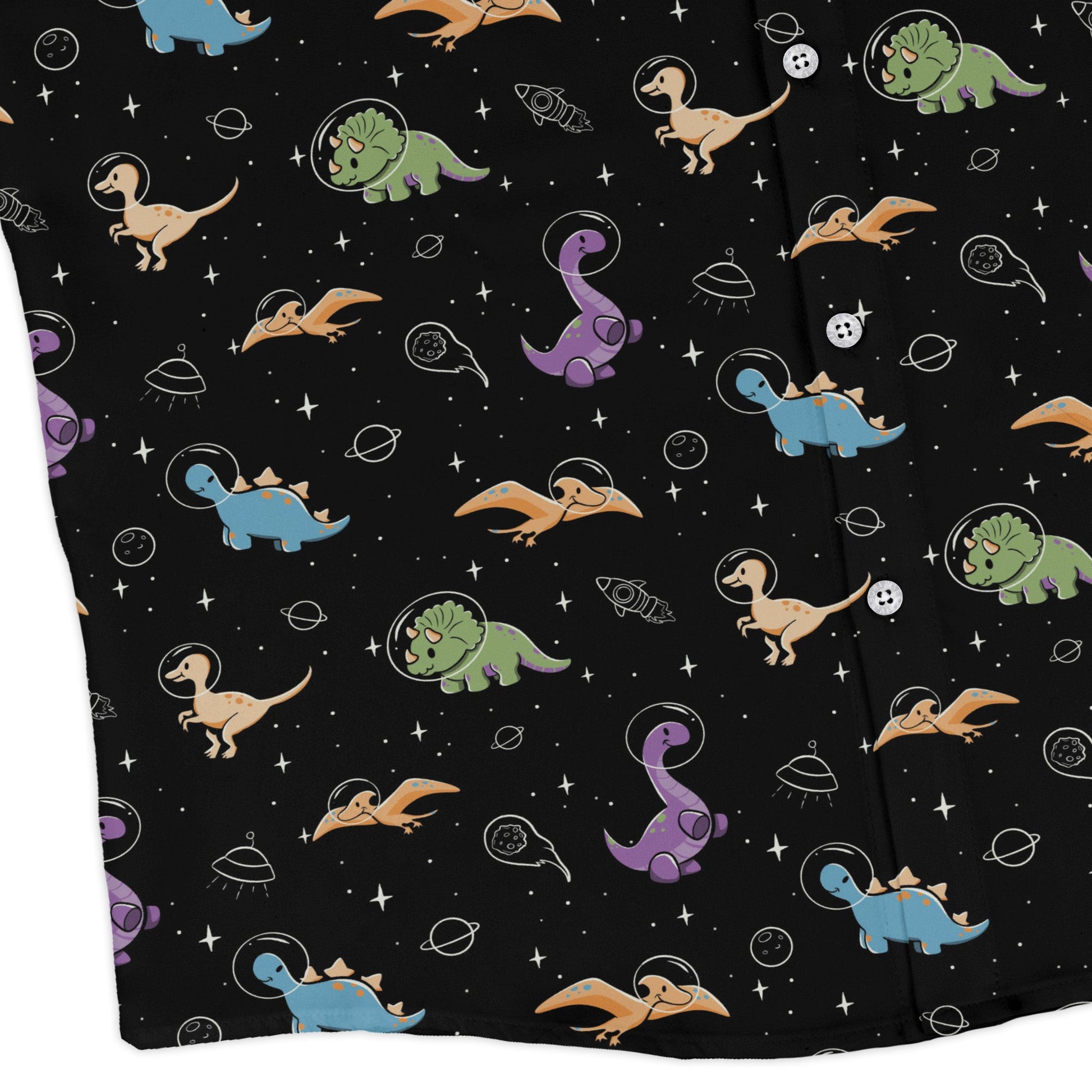 Dinostellar Space Dinosaurs Long Sleeve Button Up Shirt Geek Nerd 0925 adult sizing All Adult Button Up Shirts