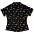 Dinostellar Space Dinosaurs Curvy Button Up Shirt Geek Nerd 0925 All Adult Button Up Shirts Design by Tobe Fonseca