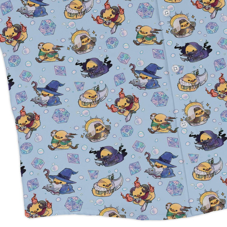 DnD Classes Rubber Ducks Long Sleeve Button Up Shirt Geek Nerd adult sizing Design by Ardi Tong dnd & rpg print