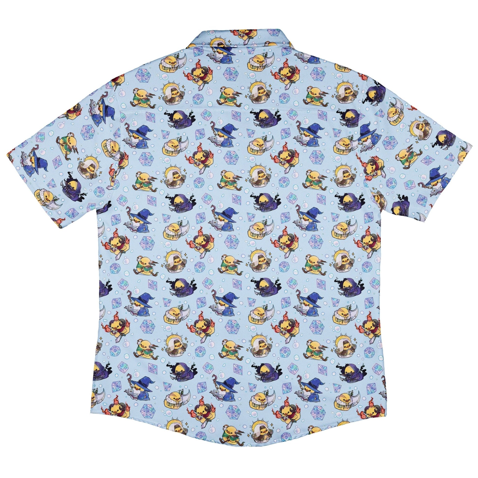 DnD Rubber Ducks Button Up Shirt Geek Nerd adult sizing Design by Ardi Tong dnd & rpg print
