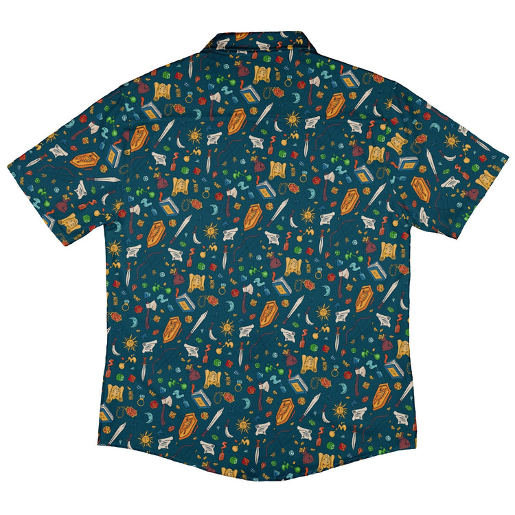 Dnd Adventure Button Up Shirt - adult sizing - dnd & rpg print -