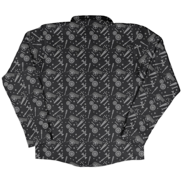 Dnd Artificer Class Long Sleeve Button Up Shirt Geek Nerd adult sizing Design by Heather Davenport dnd & rpg print