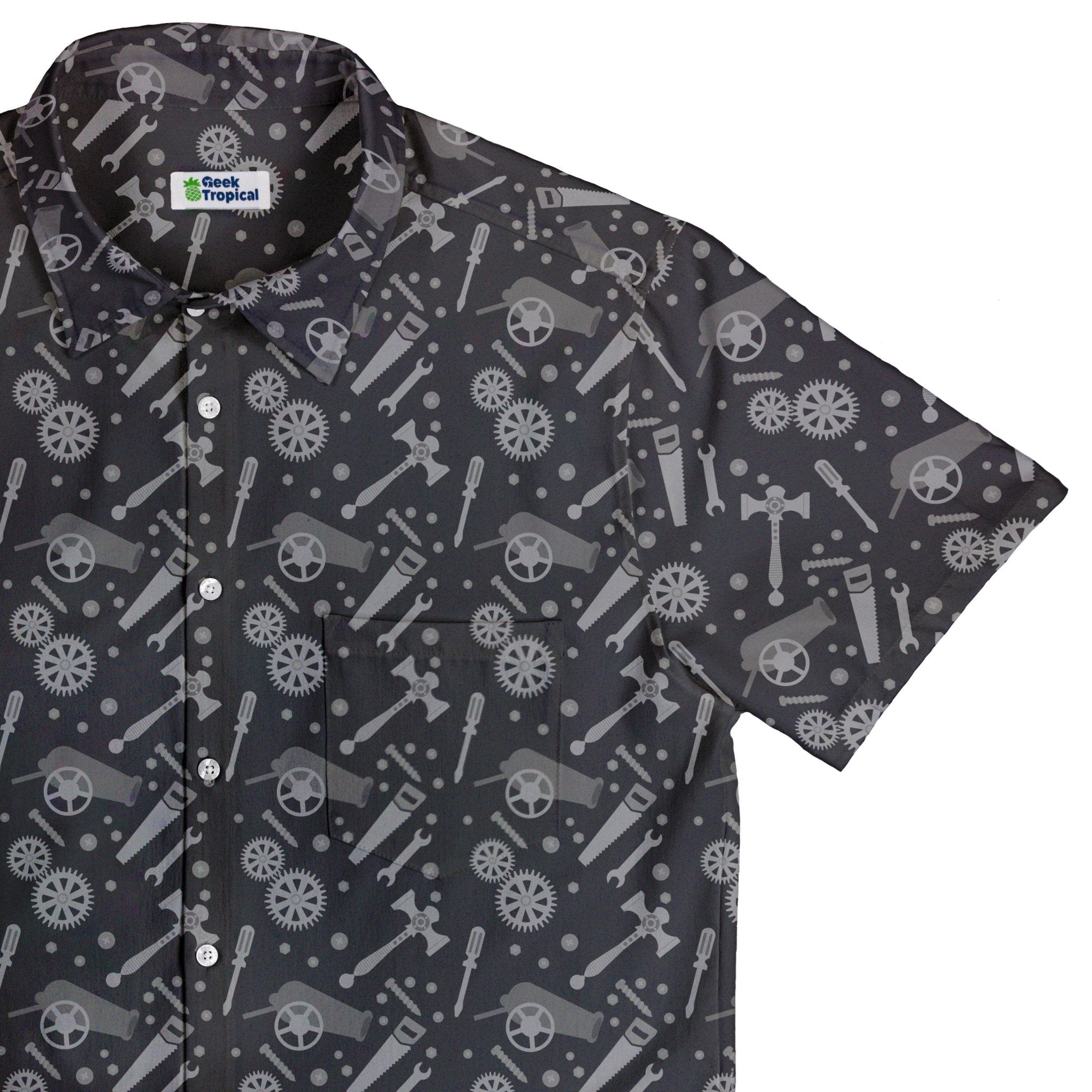 Dnd Artificer Class Button Up Shirt - adult sizing - Design by Heather Davenport - dnd & rpg print