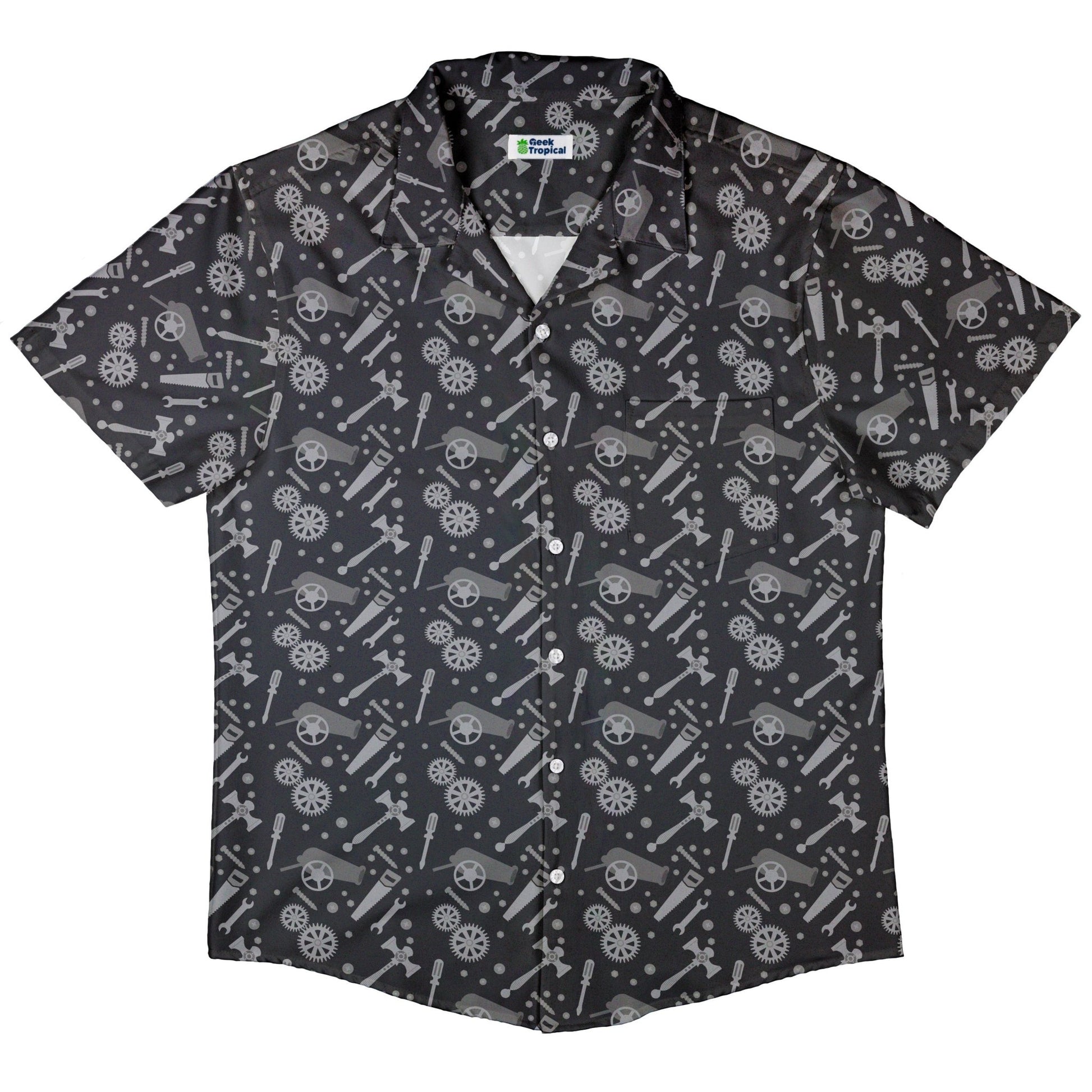 Dnd Artificer Class Button Up Shirt - adult sizing - Design by Heather Davenport - dnd & rpg print