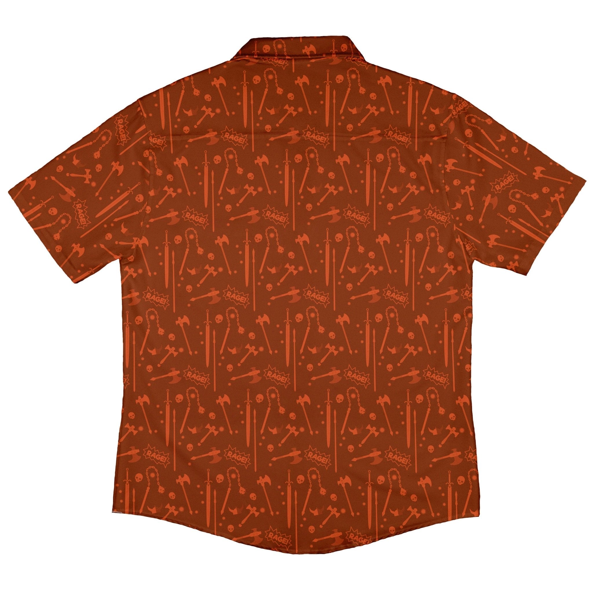 Dnd Barbarian Class Button Up Shirt - adult sizing - Design by Heather Davenport - dnd & rpg print