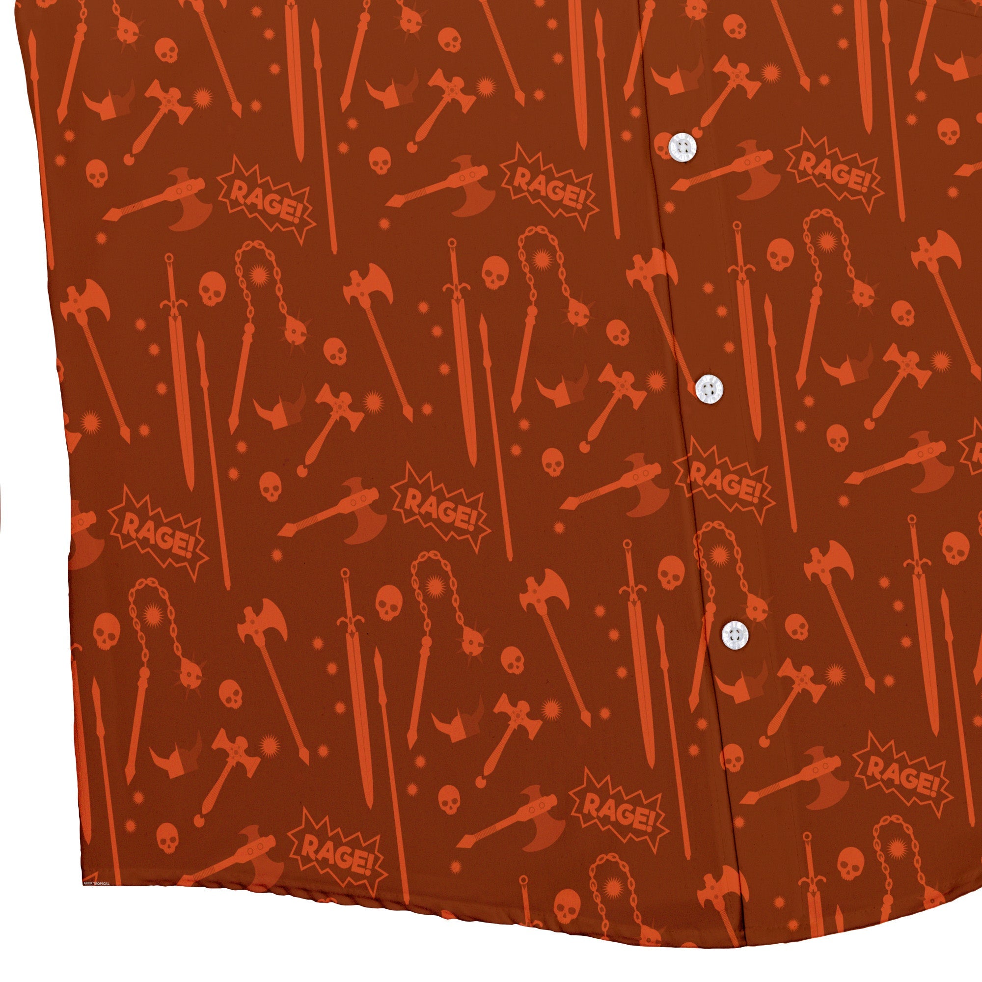 Dnd Barbarian Class Button Up Shirt - adult sizing - Design by Heather Davenport - dnd & rpg print
