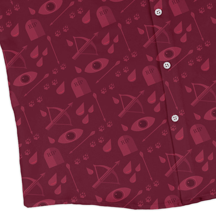Dnd Blood Hunter Class Long Sleeve Button Up Shirt Geek Nerd adult sizing Design by Heather Davenport dnd & rpg print