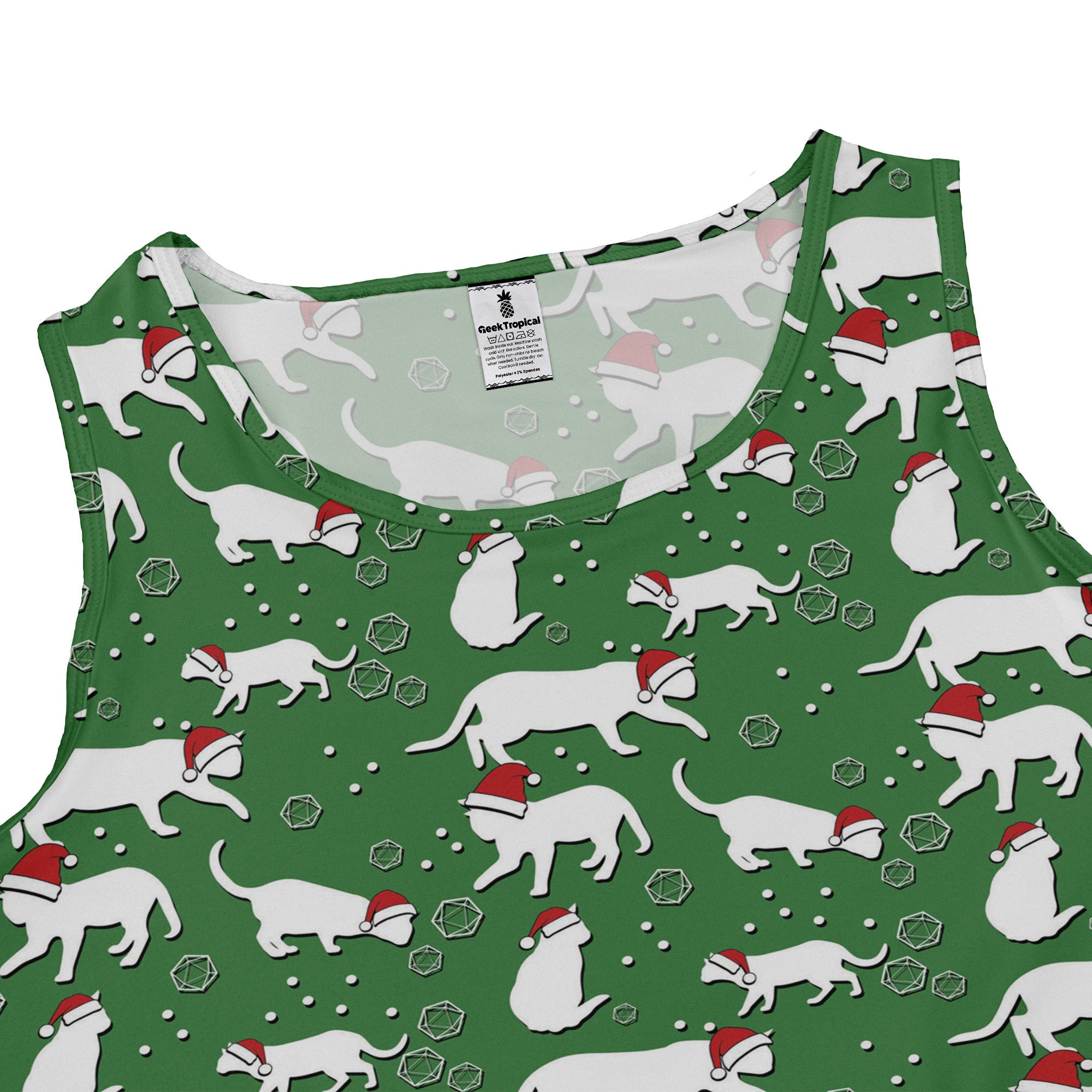 Dnd Christmas Dice Cats Dress Geek Nerd Christmas Print Design by Heather Davenport lx - C