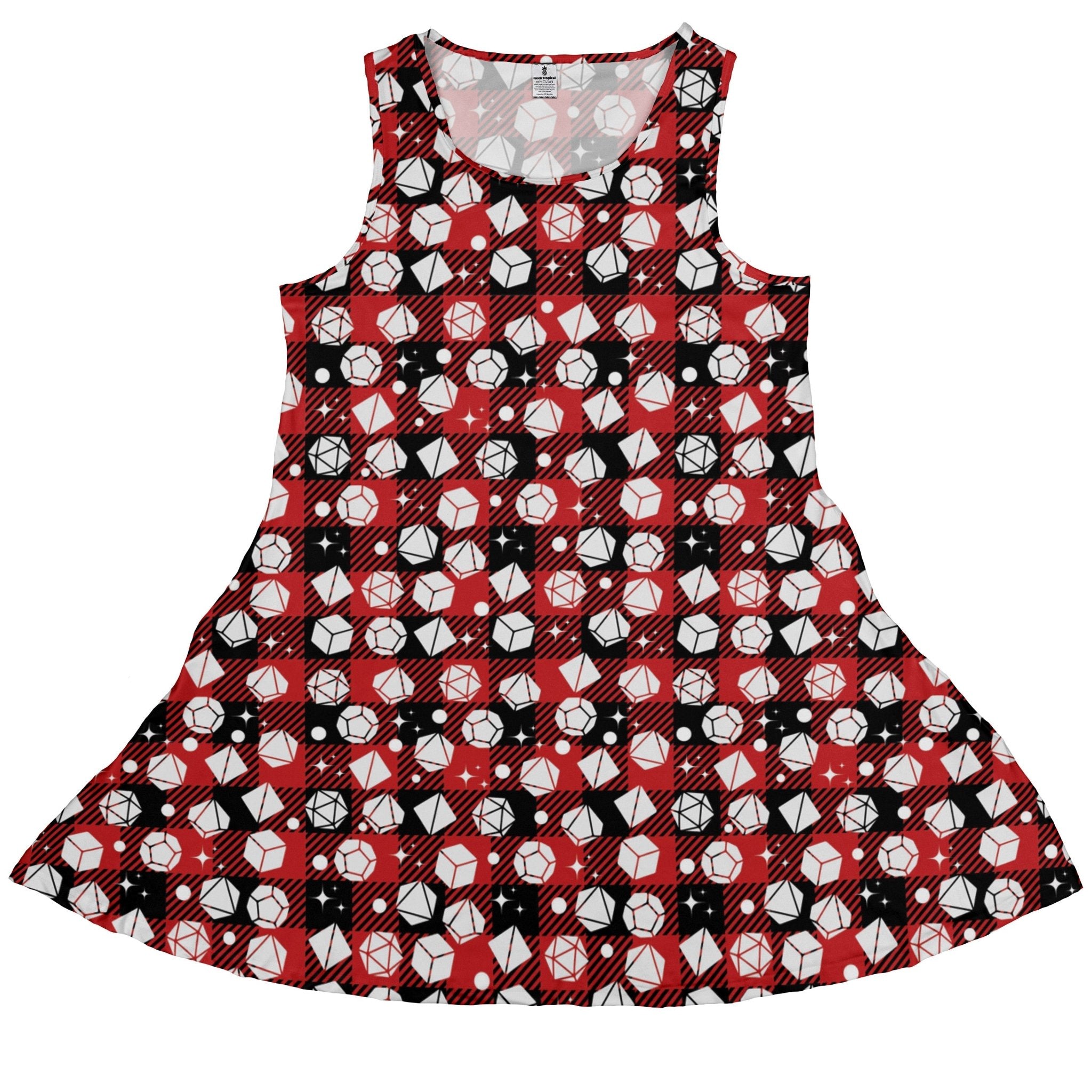 Dnd Christmas Red Plaid Dress Geek Nerd Christmas Print lx - C q4