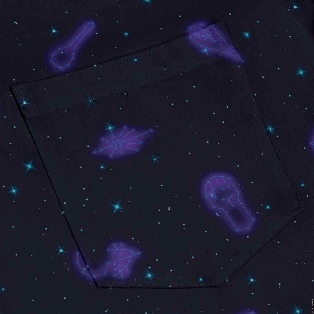 Dnd Class Constellations Long Sleeve Button Up Shirt Geek Nerd adult sizing dnd & rpg print FLOW DESC WRITING