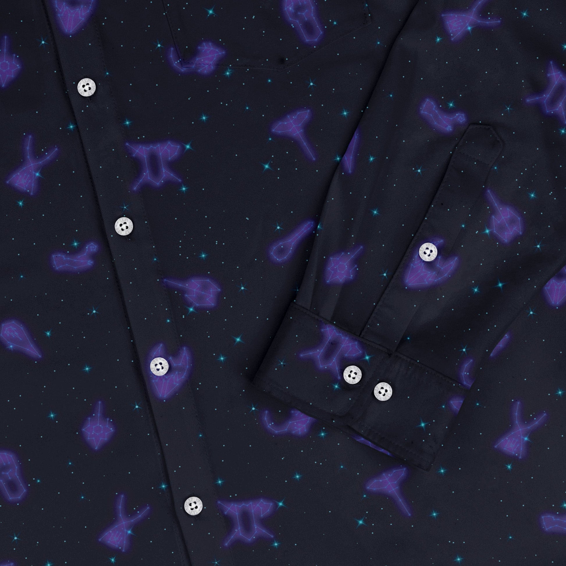 Dnd Class Constellations Long Sleeve Button Up Shirt Geek Nerd adult sizing dnd & rpg print FLOW DESC WRITING