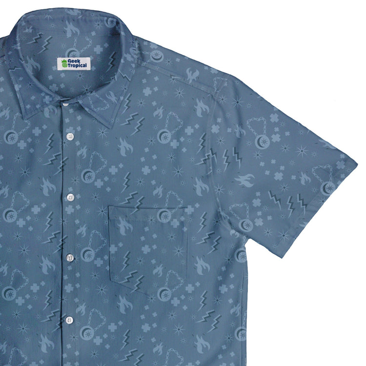 Dnd Cleric Class Button Up Shirt - adult sizing - Design by Heather Davenport - dnd & rpg print