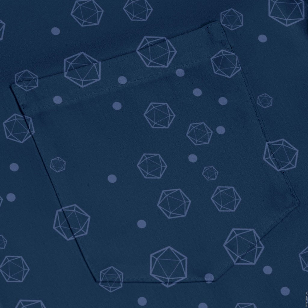 Dnd Dice Bubbles Long Sleeve Button Up Shirt Geek Nerd adult sizing Design by Heather Davenport dnd & rpg print