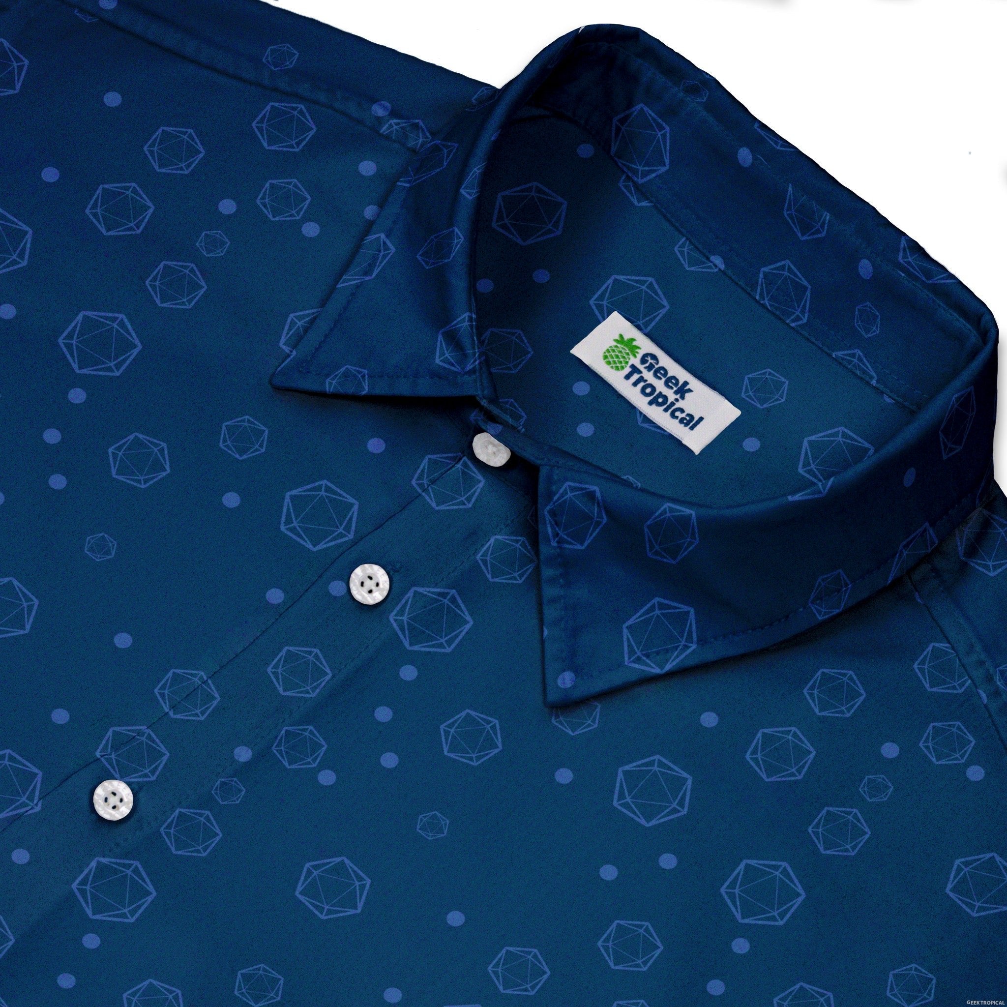 Ready-to-Ship Dnd Dice Bubbles Button Up Shirt - adult sizing - Design by Heather Davenport - dnd & rpg print