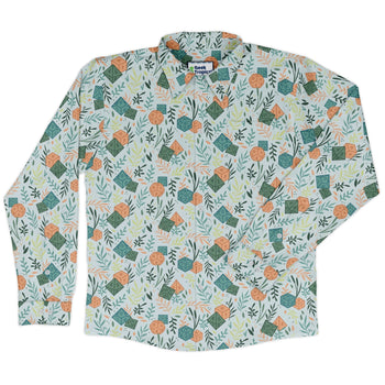 Dnd Dice Plants Long Sleeve Button Up Shirt Geek Nerd adult sizing dnd & rpg print FLOW DESC WRITING