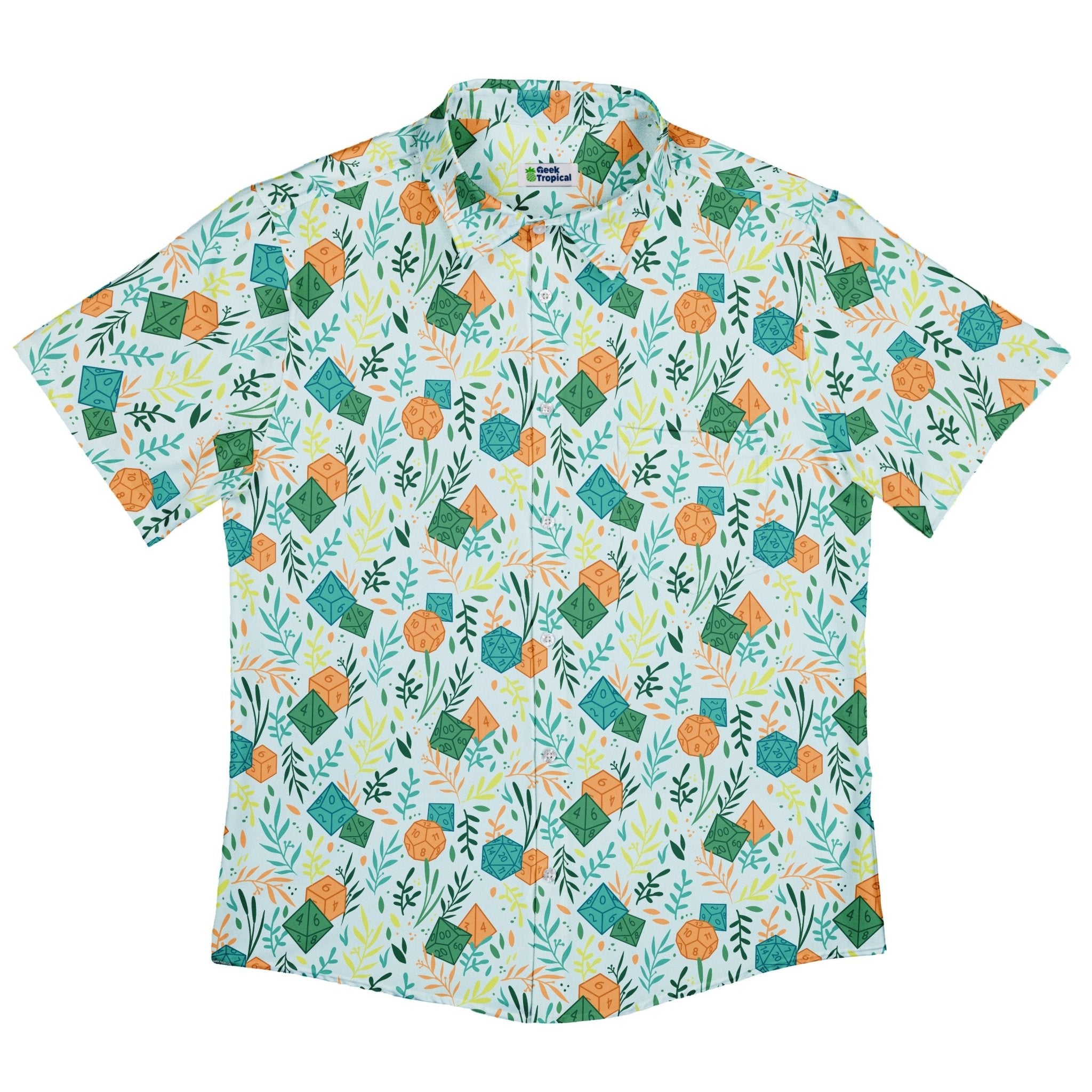 Dnd Dice Plants Button Up Shirt - adult sizing - dnd & rpg print - Simple Patterns