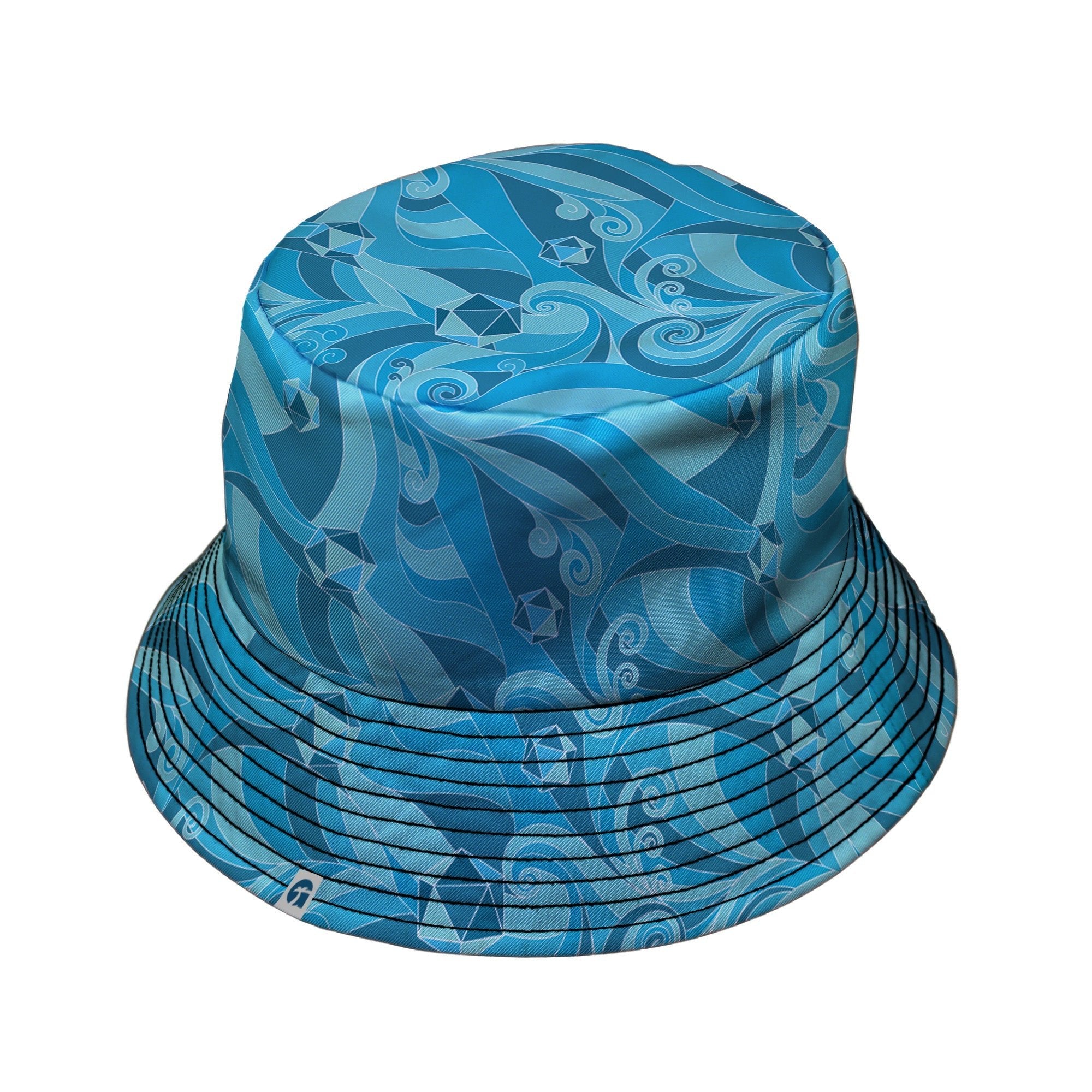 Dnd Dice Swirl Blue Bucket Hat Geek Nerd 0925 board game print Designs by Nathan