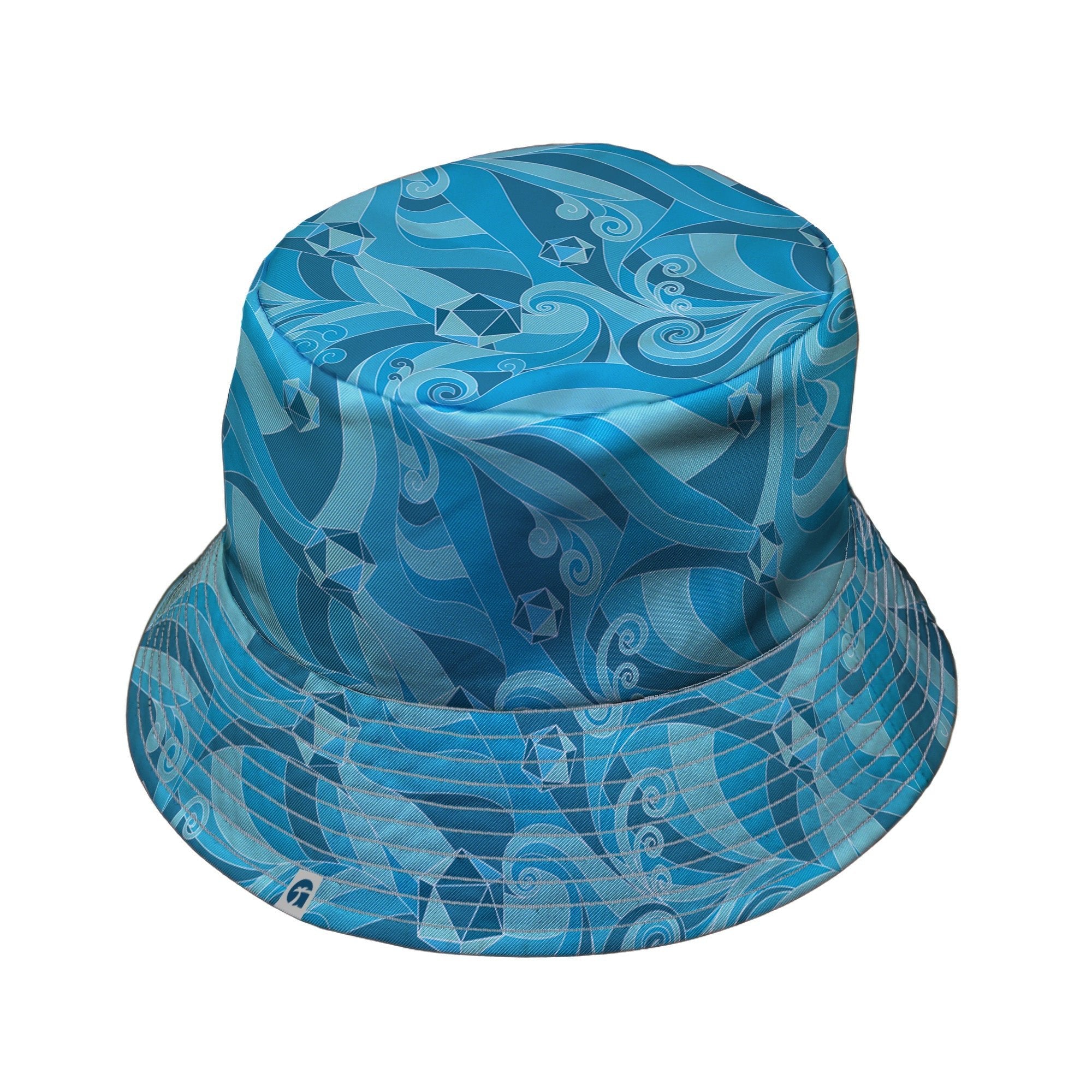 Dnd Dice Swirl Blue Bucket Hat Geek Nerd 0925 board game print Designs by Nathan