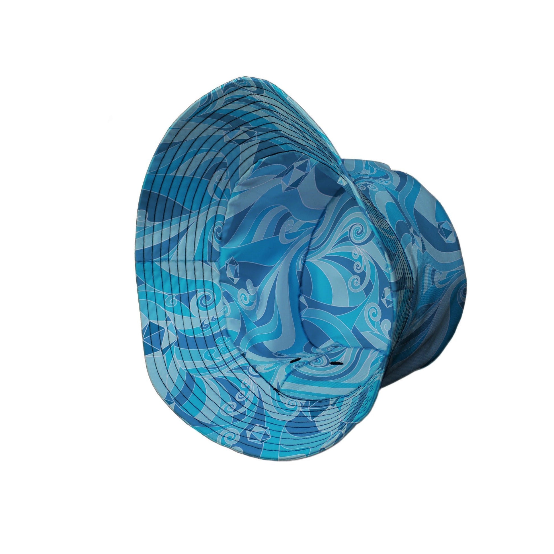 Dnd Dice Swirl Blue Bucket Hat Geek Nerd 0925 board game print Designs by Nathan