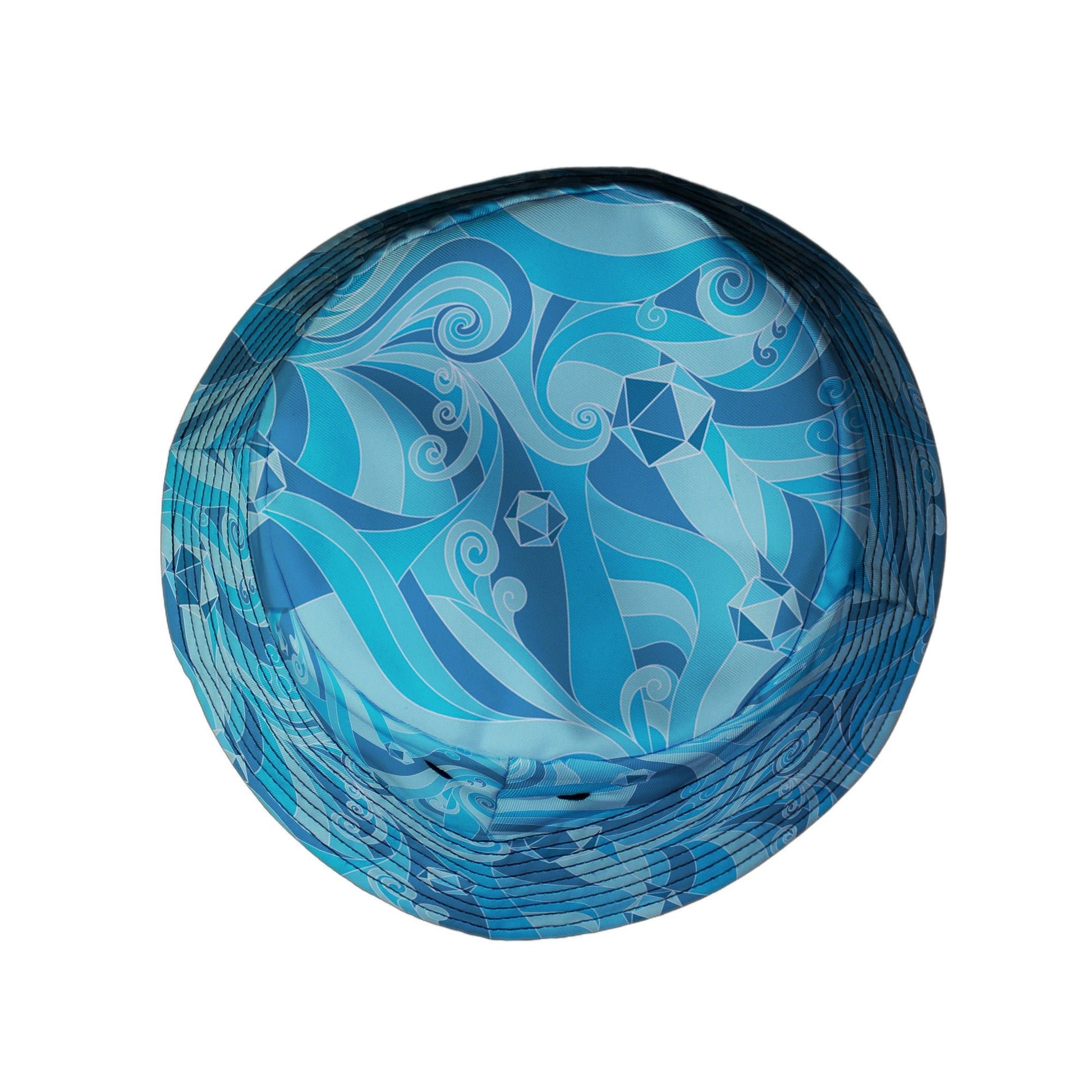 Dnd Dice Swirl Blue Bucket Hat Geek Nerd 0925 board game print Designs by Nathan